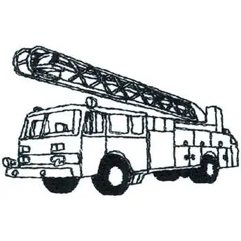 Hot Deal Fire Truck Outline Embroidery Design