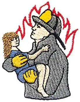 Handmade Child Rescue Logo Embroidery Design
