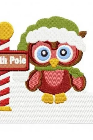 North Pole Owl Embroidery Design Best Choice