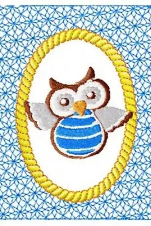 Blue Lacy Owl Embroidery Design One Day Deal