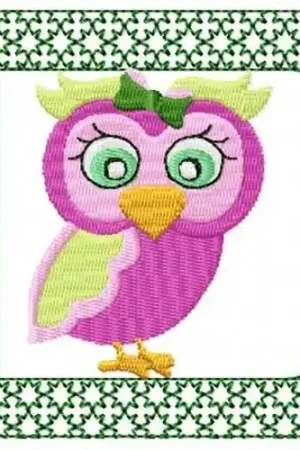 Place Order Lacy Pink Owl Embroidery Design