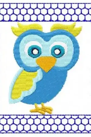 Lacy Blue Owl Embroidery Design Factory Price