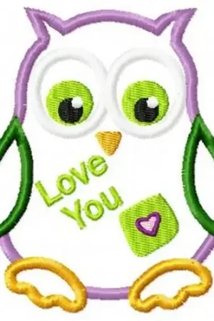 Reduced Price Applique Owl Love Embroidery Design