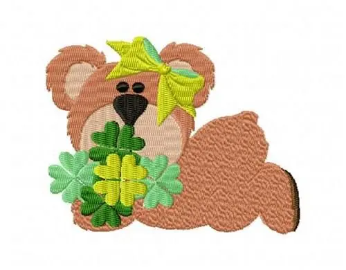 Final Sale Bonnie Bear Clovers Embroidery Design