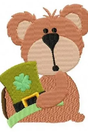 Bonnie Bear Clover Embroidery Design Popular
