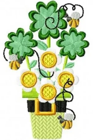 Time-Limited St Pattys Flowers 1 Embroidery Design