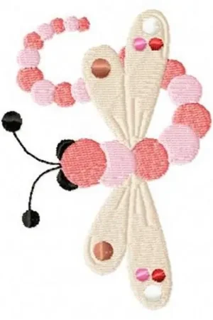Express Delivery Pink Dragonfly Embroidery Design