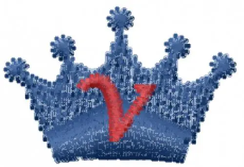 Crown Font V Embroidery Design Low Price