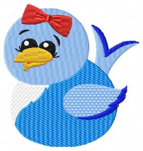 Blue Bird & Bow Embroidery Design Order Now
