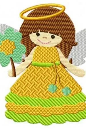 Irish Angel & Flower Embroidery Design Hot Deal