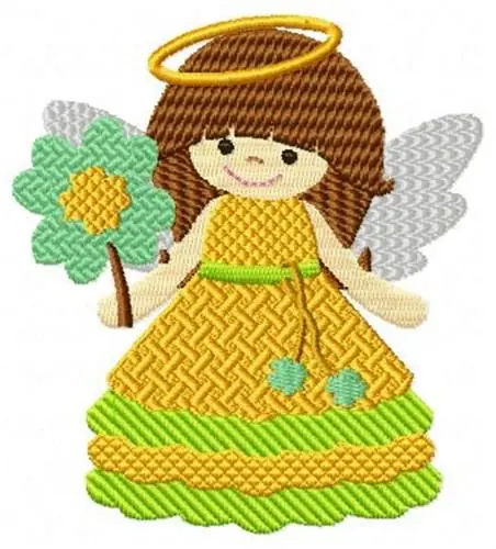 Irish Angel & Flower Embroidery Design Hot Deal