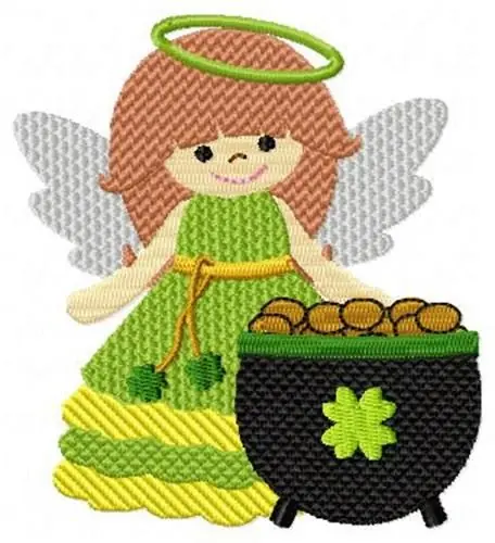 One Day Deal Angel & Gold Pot Embroidery Design