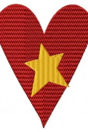 Gold Star Heart Embroidery Design Viral