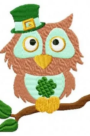 Hot Picks St Pattys Owl Embroidery Design