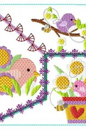 Birds & Blooms Block Embroidery Design Markdown