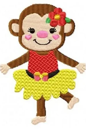 Top Rated Dancing Yellow Monkey Embroidery Design