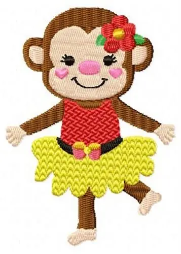 Top Rated Dancing Yellow Monkey Embroidery Design