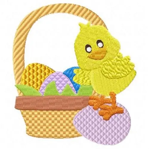 Easter Chick Basket Embroidery Design Best Seller