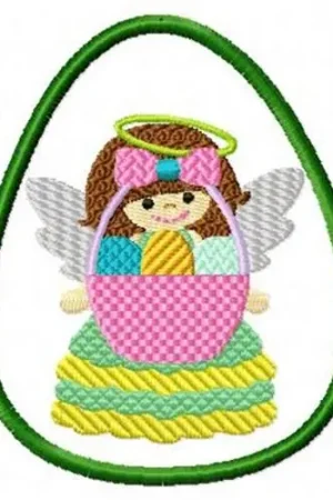 Easter Egg & Angel Embroidery Design Brand New