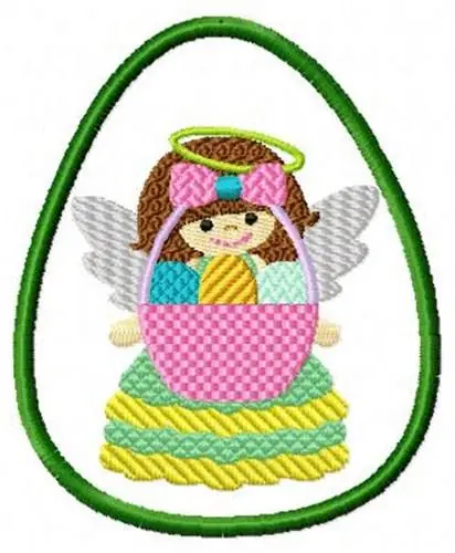 Easter Egg & Angel Embroidery Design Brand New