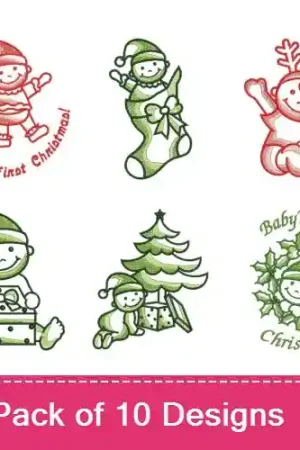 Babys First Christmas Embroidery design pack by Ace Points, Embroidery Packs on EmbroideryDesigns.com Budget