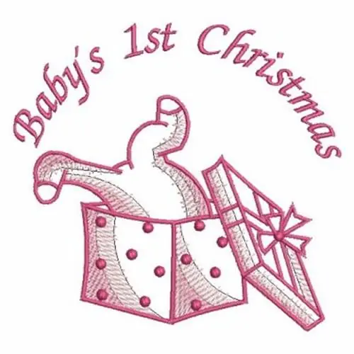 Babys 1st Christmas Embroidery Design Weekend Sale