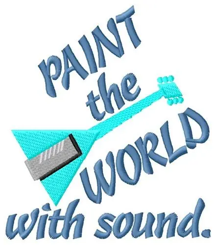 Wholesale Paint With Guitar Music Embroidery Design