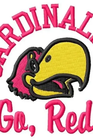 Cardinals Go Red Embroidery Design Discount