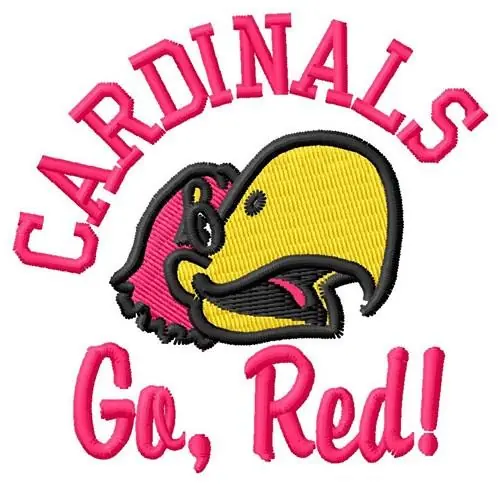 Cardinals Go Red Embroidery Design Discount
