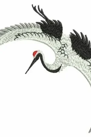 Worldwide Shipping Oriental Cranes Embroidery Design