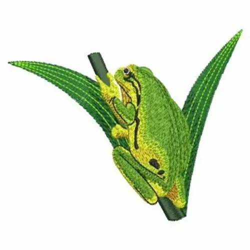 Bulk Order Frog Climbing Leaf Embroidery Design