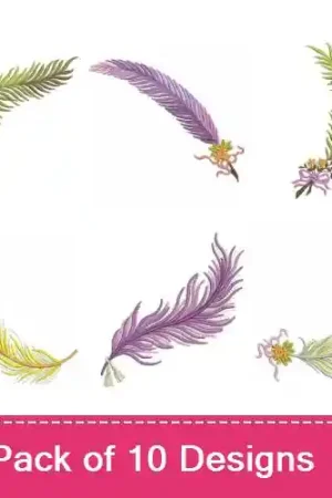 Bargain Colorful Feathers Embroidery design pack by Ace Points, Embroidery Packs on EmbroideryDesigns.com