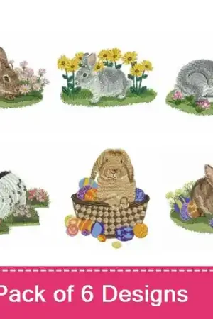 Bargain Bunny Embroidery design pack by Ace Points, Embroidery Packs on EmbroideryDesigns.com