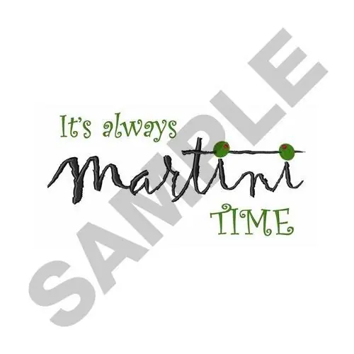 Always Martini Time Embroidery Design Factory Price