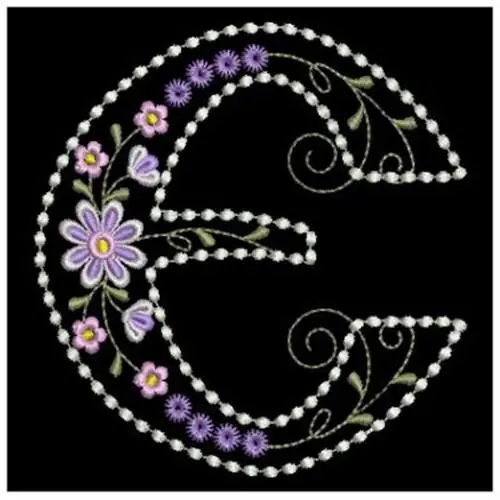 Candlewick Alphabet E Embroidery Design Last Chance