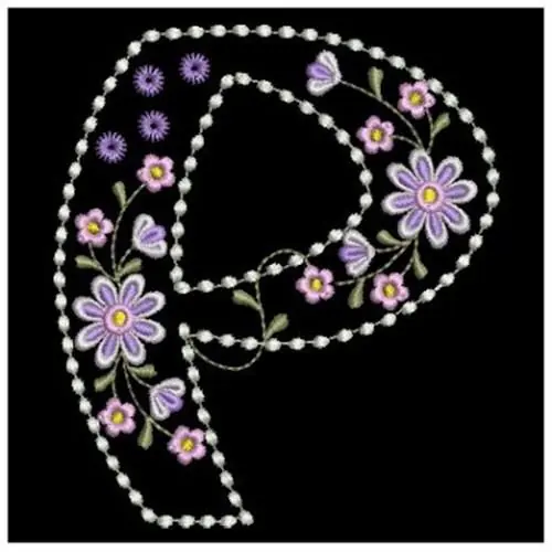 Candlewick Alphabet P Embroidery Design Brand New