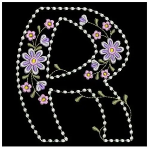 Candlewick Alphabet R Embroidery Design Authentic