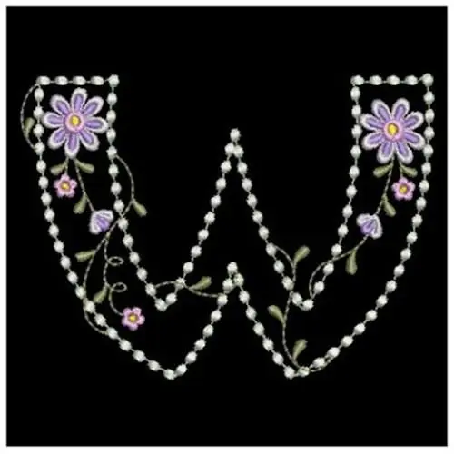 Today Only Candlewick Alphabet W Embroidery Design