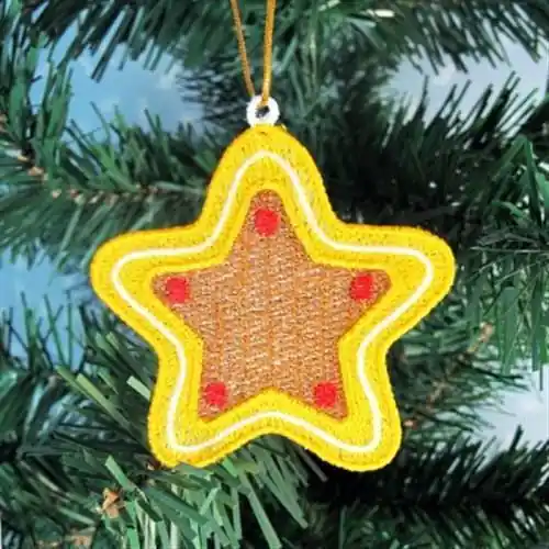 FSL Gingerbread Star Embroidery Design Seasonal Sale