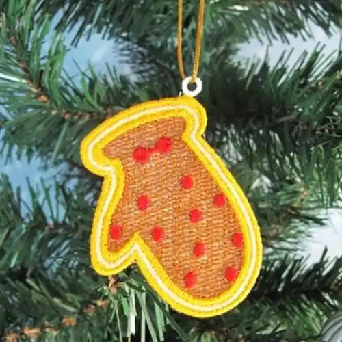 Fan Favorite FSL Gingerbread Mitten Embroidery Design
