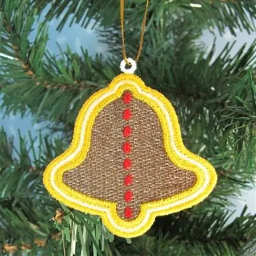 Clearance FSL Gingerbread Bell Embroidery Design