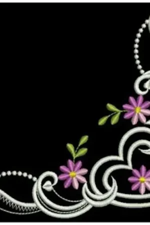 Best Seller Floral Heart Corners Embroidery Design