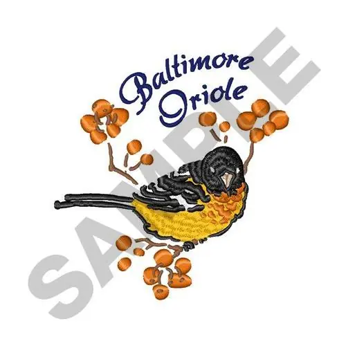 Bulk Order Baltimore Oriole Embroidery Design