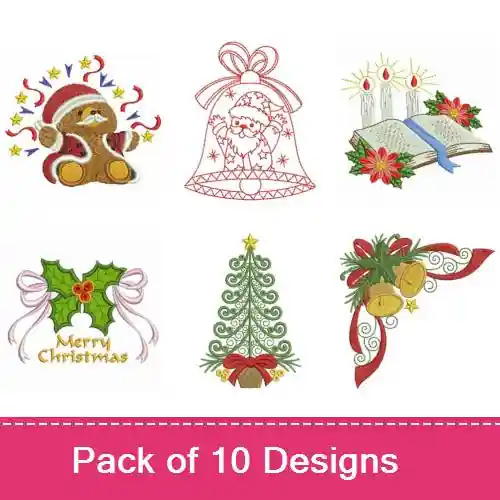 AP Christmas Medley Embroidery design pack by Ace Points, Embroidery Packs on EmbroideryDesigns.com Next Day Delivery
