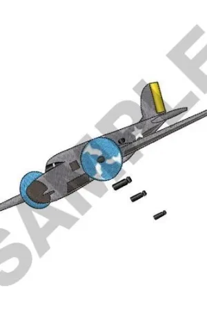 WWII Bomber Embroidery Design Same Day Shipping
