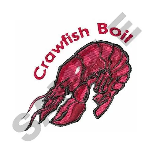 Authentic Crawfish Boil Embroidery Design