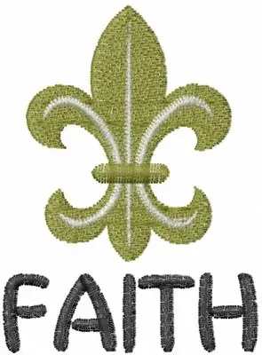Fleur de Lis Faith Embroidery Design Bulk Order