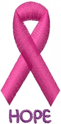 Pink Ribbon Hope Embroidery Design High Quality