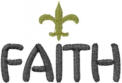 Brand New Fleur de Lis Faith Embroidery Design