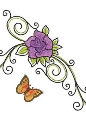 Artistic Roses Corner Embroidery Design Luxury
